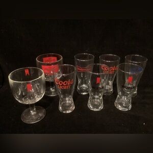 8 Vintage Bar Glasses from various beer companies